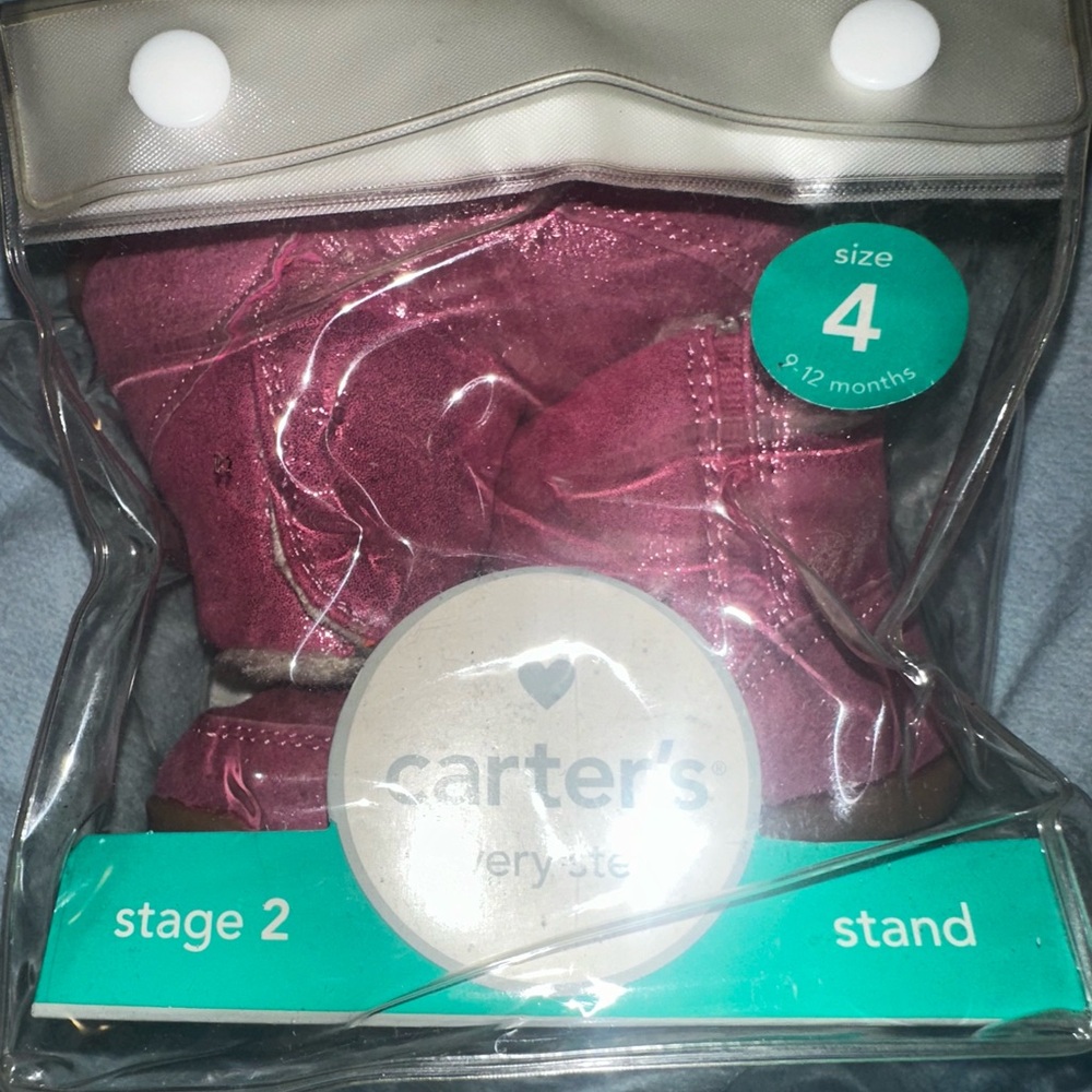 Toddler girls stage 2 (standing) dark pink boots size 4 by Carter’s. NEW